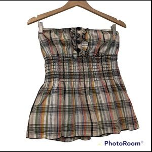 Multi coloured, strapless summer top L